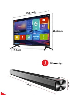 JVC 40 Inch Edgeless Full HD LED Android Smart TV with Dolby Audio, 60Hz, Paired with 2.0 Channel 30W Soundbar, Bluetooth, USB, FM Radio LT-40N550+SOUNDBAR Black  - Image 3
