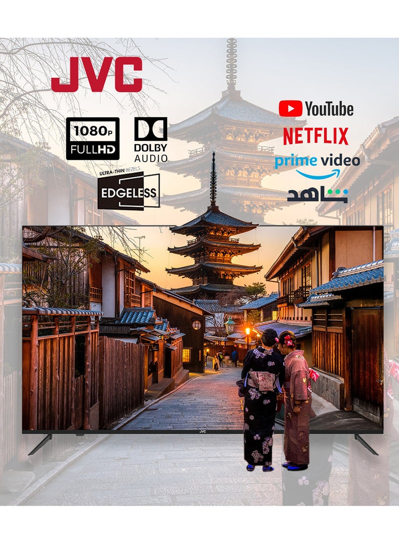 JVC - 70-Inch 4K UHD LED Smart TV with HDR10, Android 13, 60Hz Refresh Rate, and 30W 2.0 Channel Soundbar with Bluetooth, HDMI ARC, USB, Optical Inputs LT-70N7105+SOUNDBAR Black - Image 1