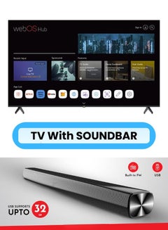 JVC 85 Inch QLED 4K UHD WebOS Smart TV with Magic Remote, 60Hz, Bluetooth Paired with 2.0 Channel 30W Soundbar, Bluetooth, USB, FM Radio LT-85NQ7155+SOUNDBAR Black  - Image 2