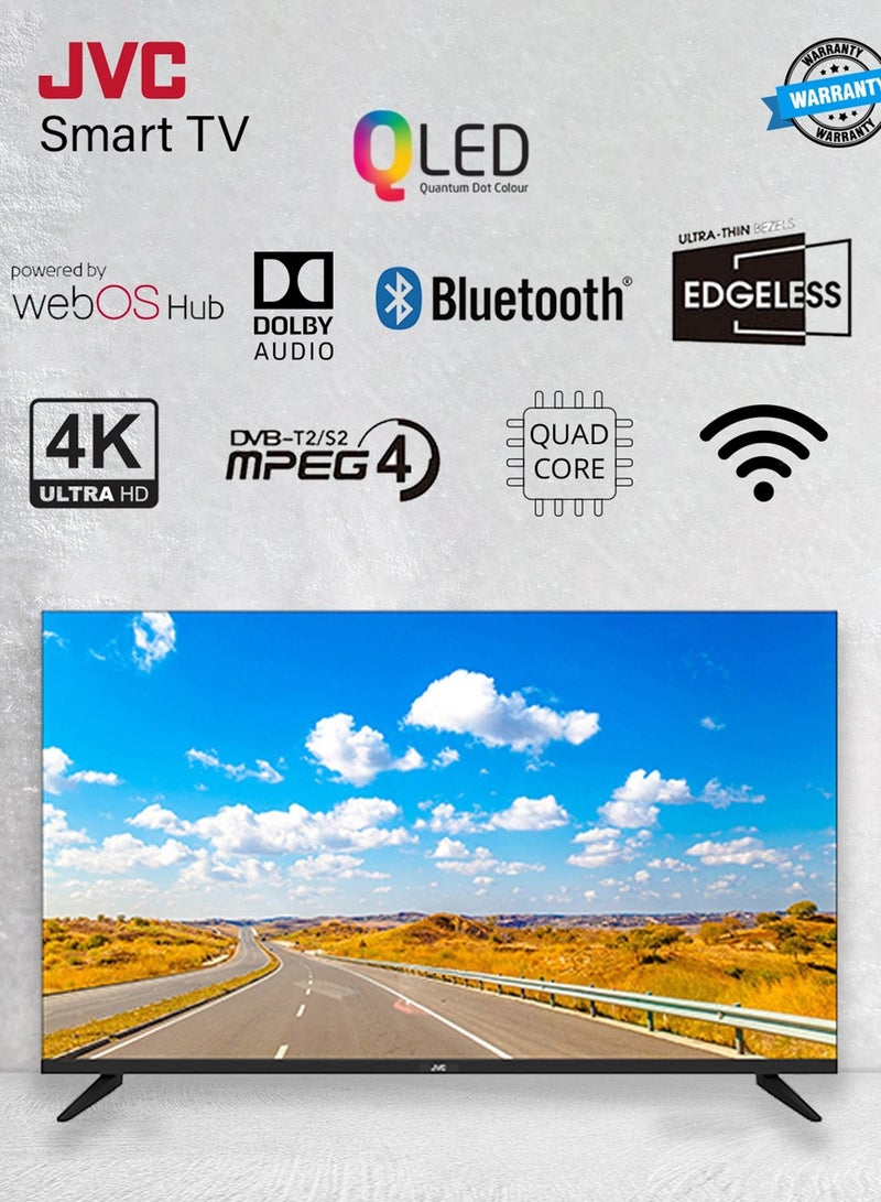 جي في سي 85 Inch QLED 4K UHD WebOS Smart TV with Magic Remote, 60Hz, Bluetooth Paired with 2.0 Channel 30W Soundbar, Bluetooth, USB, FM Radio LT-85NQ7155+SOUNDBAR Black  - Image 5