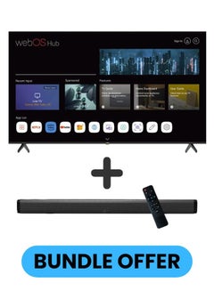 JVC 85 Inch QLED 4K UHD WebOS Smart TV with Magic Remote, 60Hz, Bluetooth Paired with 2.0 Channel 30W Soundbar, Bluetooth, USB, FM Radio LT-85NQ7155+SOUNDBAR Black  - Image 1