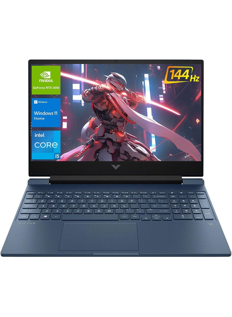 HP - Victus Gaming (Upgraded Version) Laptop With 15.6-Inch FHD Display, Core i5-12450H Processor/16GB RAM/512GB SSD/4GB NVIDIA GeForce RTX 3050 Graphics Card/Windows 11 Home English Performance Blue - Image 1