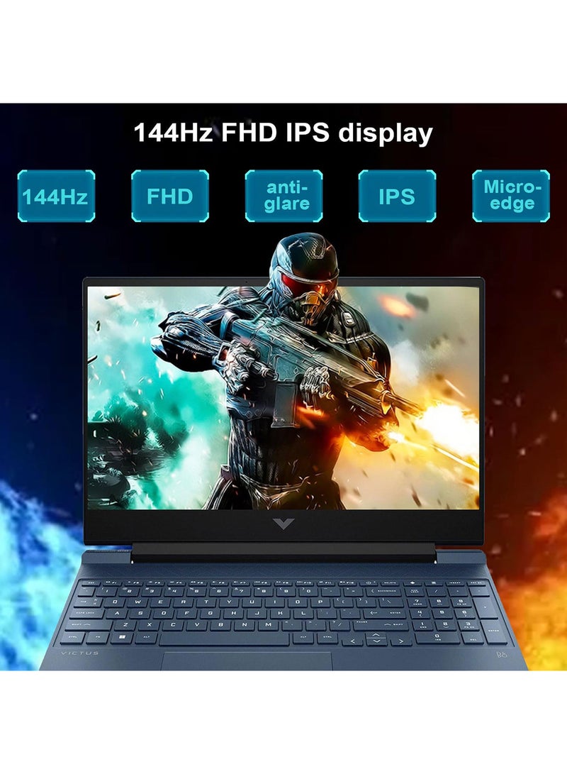 HP - Victus Gaming (Upgraded Version) Laptop With 15.6-Inch FHD Display, Core i5-12450H Processor/16GB RAM/512GB SSD/4GB NVIDIA GeForce RTX 3050 Graphics Card/Windows 11 Home English Performance Blue - Image 1