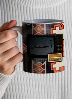 LOWHA Customizable Ceramic 11 oz Mug with Personalized Name and TV Design White  - Image 4