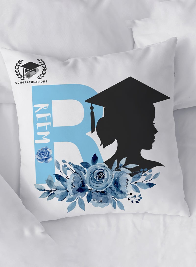 LOWHA Customizable Polyester Pillowcase Cushion Cover Personalized with Graduate's Name and Congratulations Design White 40x40cm  - Image 4