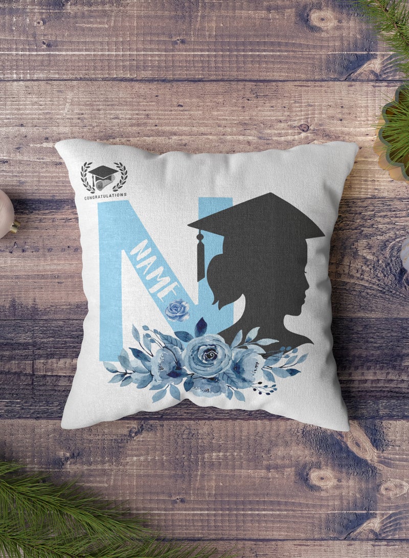LOWHA Customizable Polyester Pillowcase Cushion Cover Personalized with Graduate's Name and Congratulations Design White 40x40cm  - Image 5
