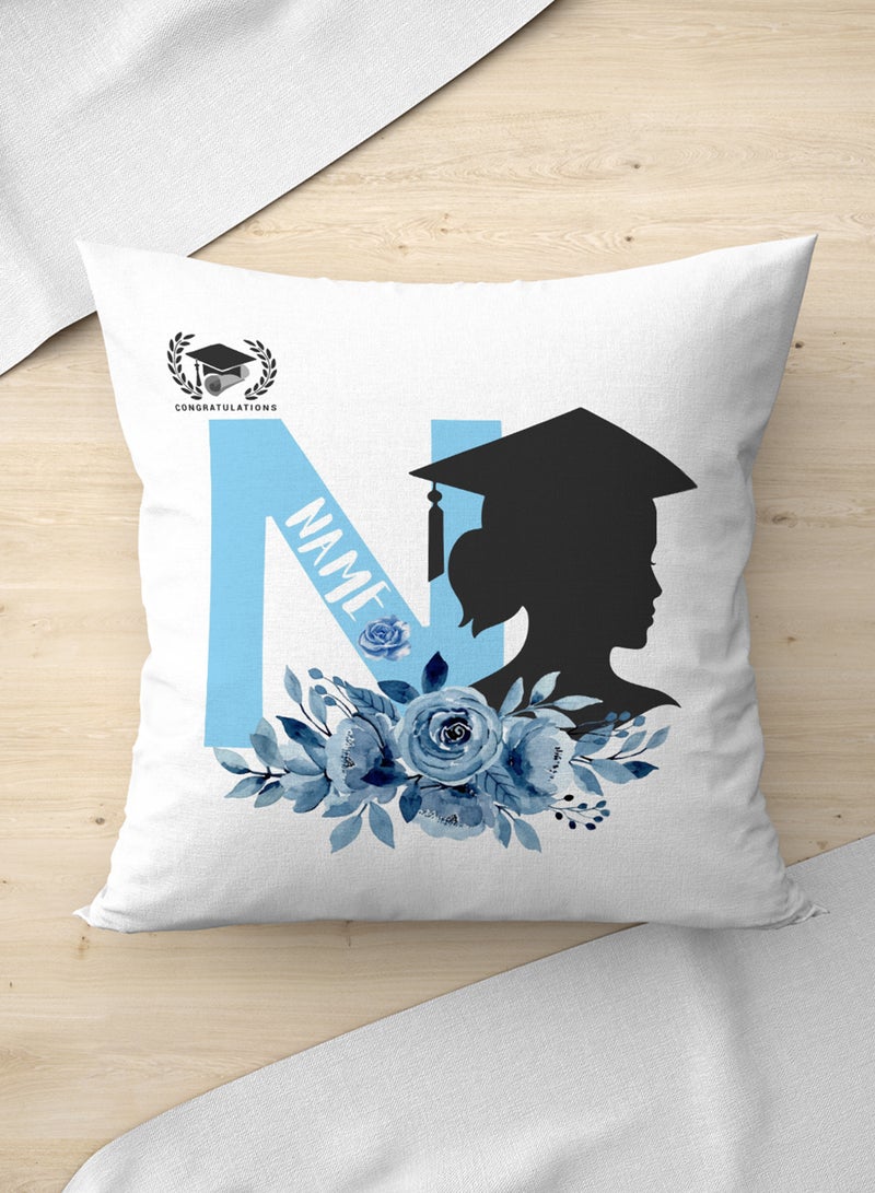 LOWHA Customizable Polyester Pillowcase Cushion Cover Personalized with Graduate's Name and Congratulations Design White 40x40cm  - Image 3