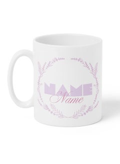 LOWHA Customizable Ceramic 11 oz Mug with Personalized Name and Purple Design White  - Image 5