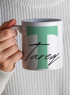 LOWHA Customizable Ceramic 11 oz Mug with Personalized Name and First Letter of The Name Design White  - Image 4