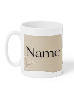LOWHA Customizable Ceramic 11 oz Mug with Personalized Name and Flowers Design White  - Image 5