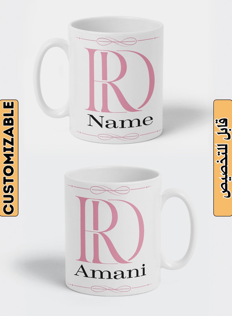 LOWHA Customizable Ceramic 11 oz Mug Personalized with Doctor Name and DR Design White  - Image 1