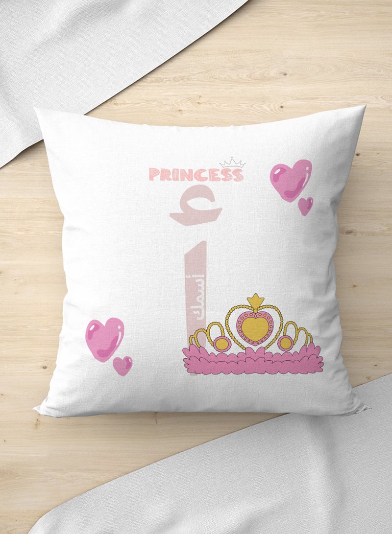 LOWHA Customizable Polyester Pillowcase Cushion Cover with Personalized Name and Heart Shapes White 40x40cm  - Image 3