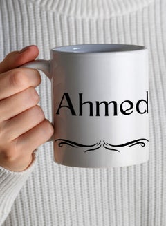 LOWHA Customizable Ceramic 11 oz Mug with Personalized Name and Simple Design White  - Image 4