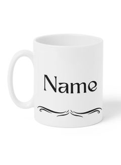 LOWHA Customizable Ceramic 11 oz Mug with Personalized Name and Simple Design White  - Image 5