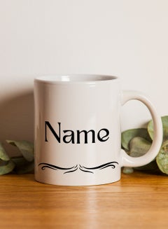 LOWHA Customizable Ceramic 11 oz Mug with Personalized Name and Simple Design White  - Image 3