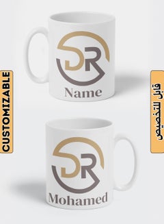 LOWHA Customizable Ceramic 11 oz Mug Personalized with Doctor Name and DR Design White  - Image 1