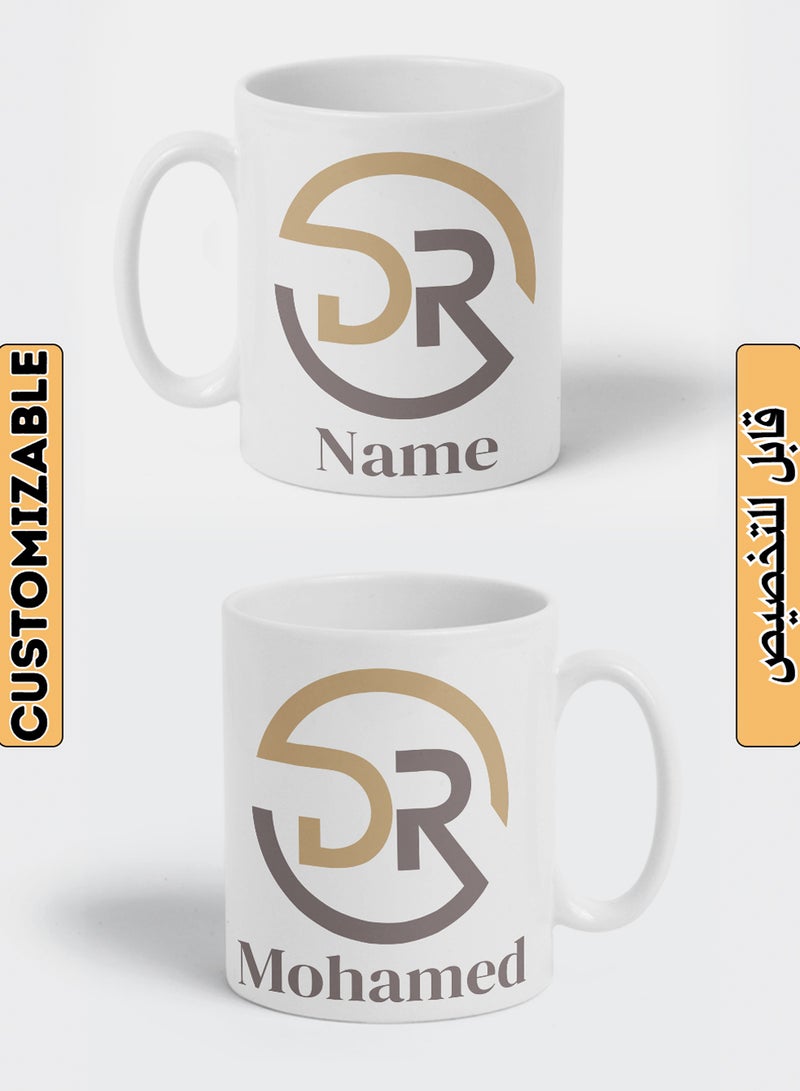LOWHA Customizable Ceramic 11 oz Mug Personalized with Doctor Name and DR Design White  - Image 1