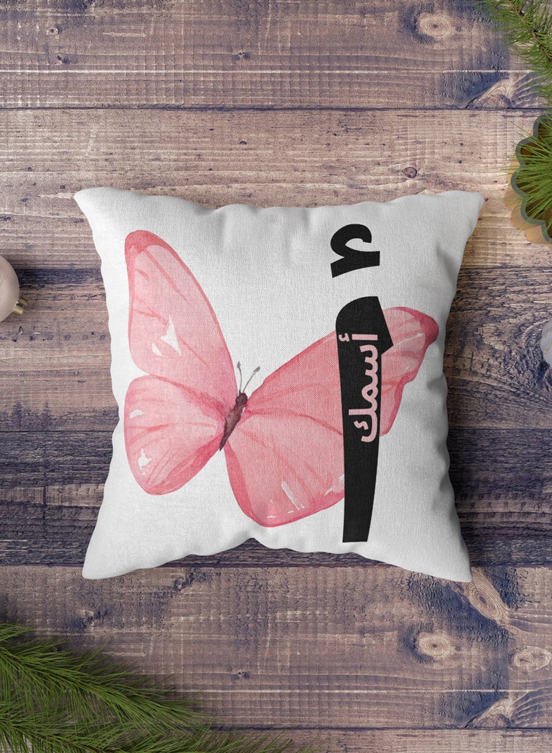 LOWHA Customizable Polyester Pillowcase Cushion Cover with Personalized Name and Batterfly White 40x40cm - Image 5