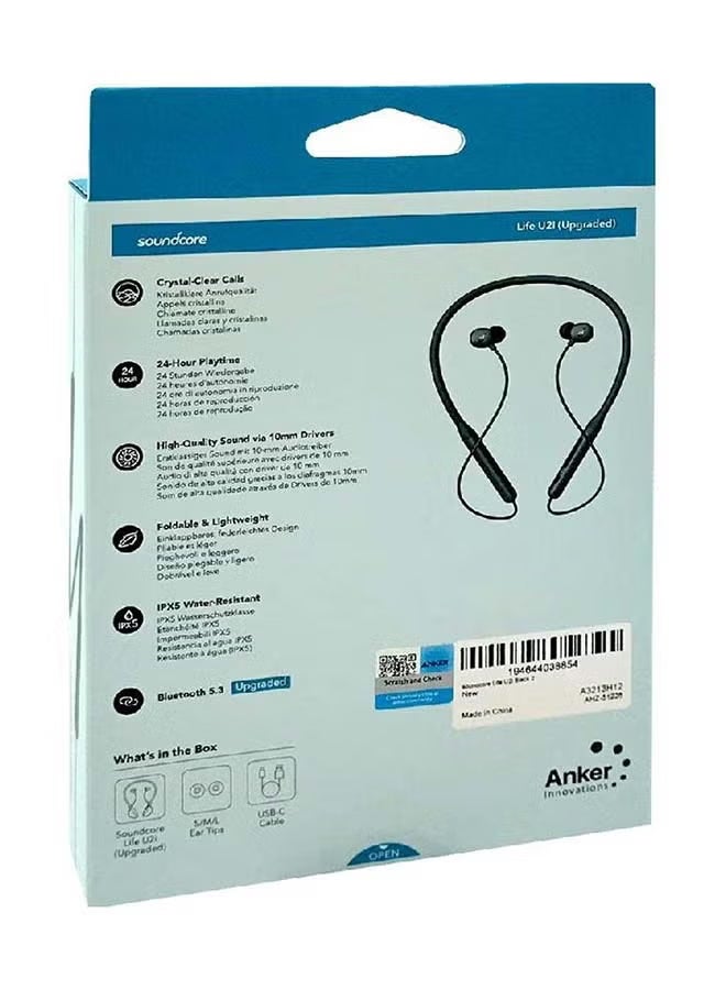 Soundcore Life U2i Bluetooth Earphones Black - Image 3