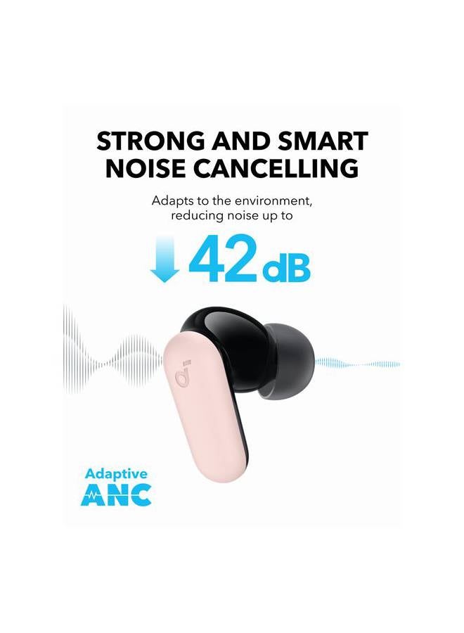 Soundcore - R50i NC by Anker Noise Cancelling Earbuds, Strong and Smart Noise Cancelling, Powerful Bass, 45H Playtime, 2-in-1 Case and Phone Stand, IP54, Wireless Earbuds, Bluetooth 5.4, App Control Pink - Image 1