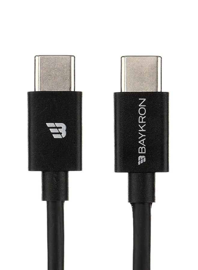 Baykron - Type-C to Type-C Cable 3A 1.2M Black - Image 1