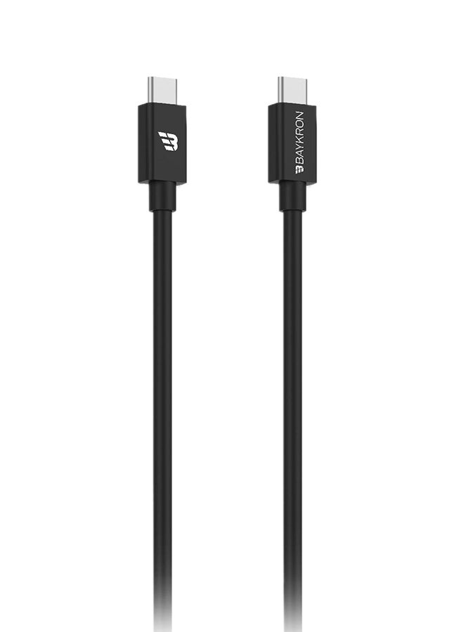 Baykron - Type-C to Type-C Cable 3A 1.2M Black - Image 1