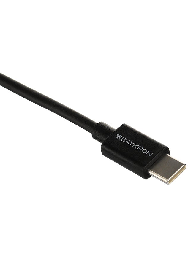 Baykron - Type-C to Type-C Cable 3A 1.2M Black - Image 1