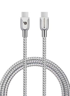 Baykron Braided USBC to USBC Cable 1.2M Bright Silver  - Image 2