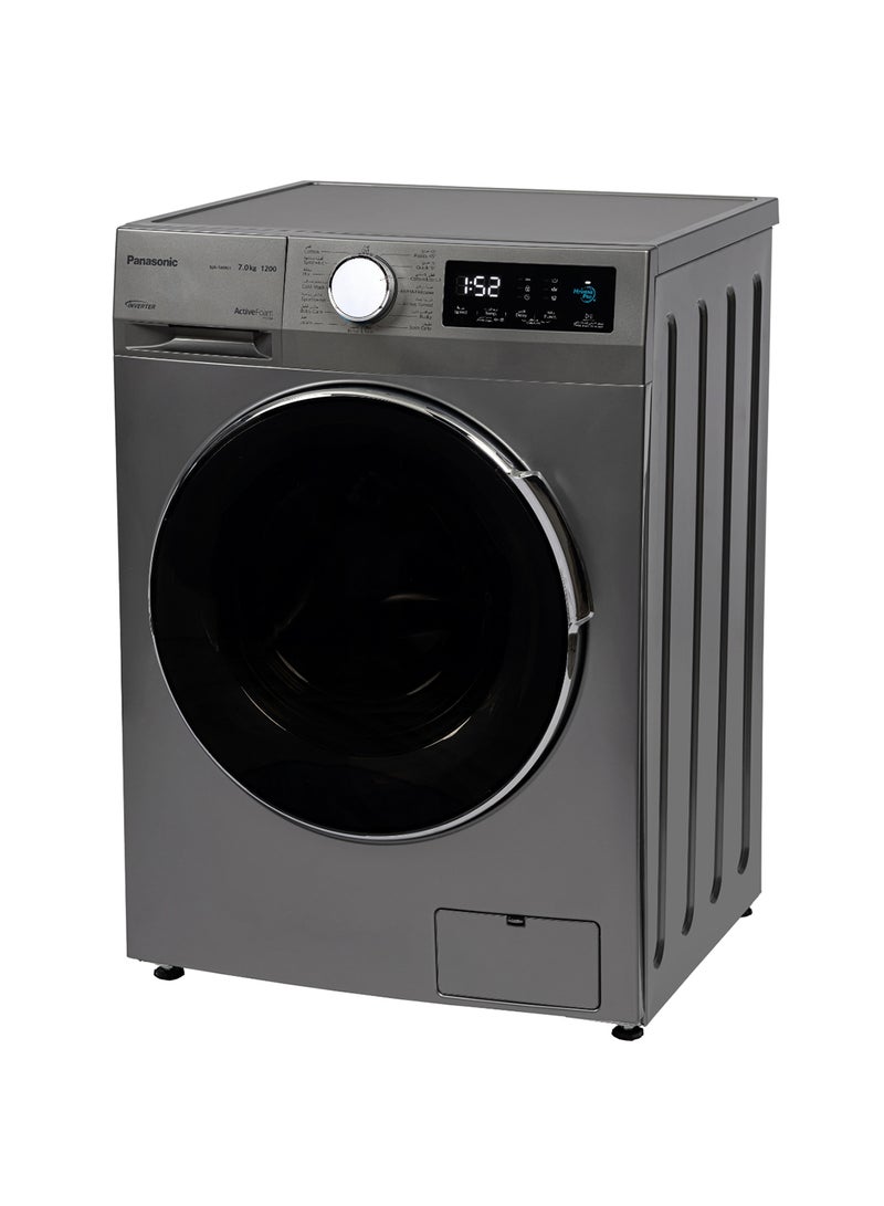 باناسونيك 7 Kg Panasonic Front Load Washer with Active Foam by Active Speed having Pause & Add feature 7 kg NA-14MG1LAE Silver  - Image 2