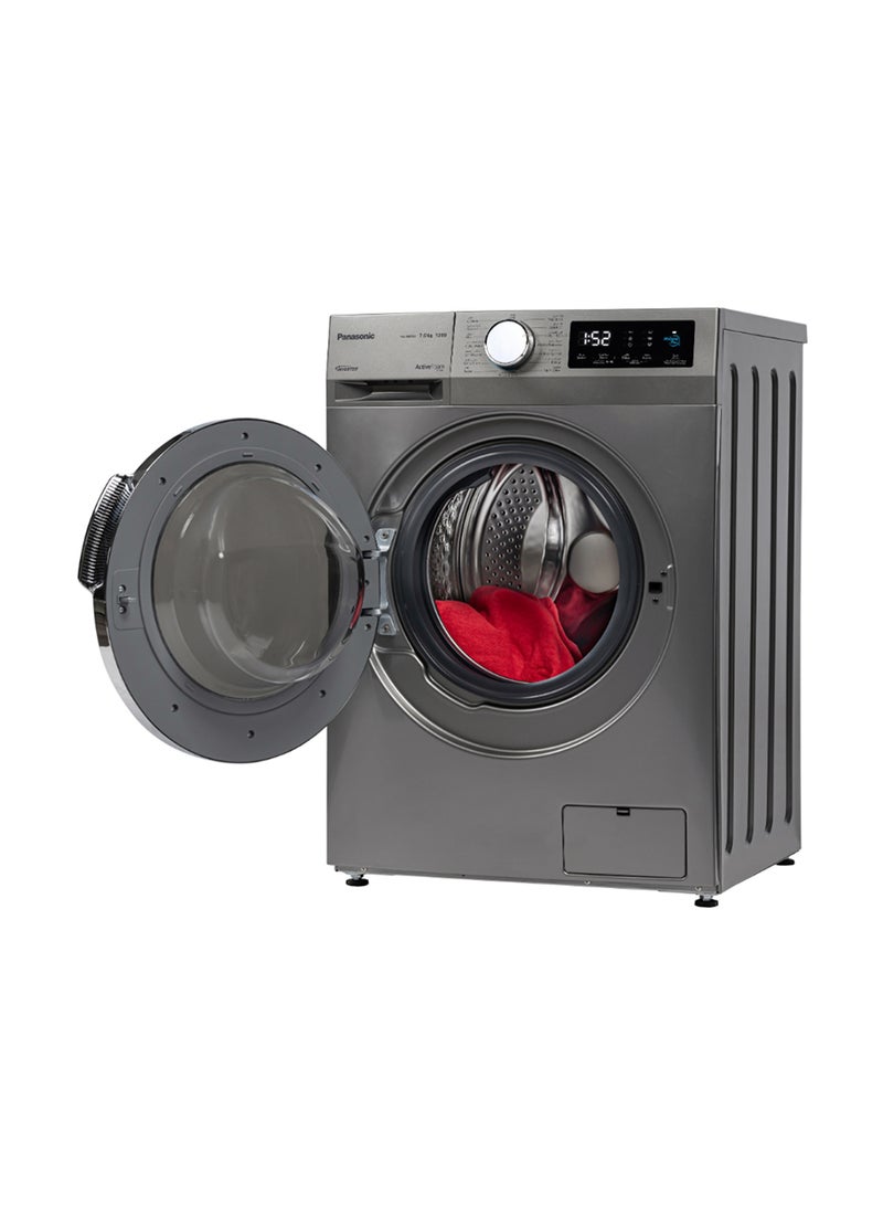 باناسونيك 7 Kg Panasonic Front Load Washer with Active Foam by Active Speed having Pause & Add feature 7 kg NA-14MG1LAE Silver  - Image 4