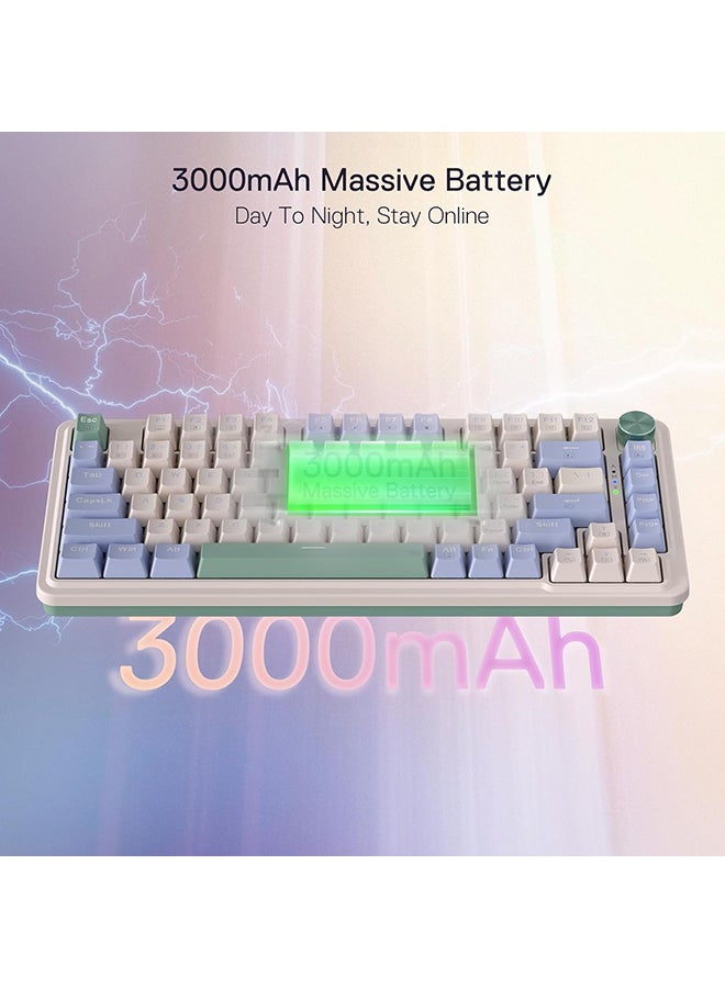 REDRAGON - Redragon K673 PRO RGB Gaming Keyboard with 75% Wireless Seal, 3 Modes, Compact Mechanical Keyboard with Hot Swap Socket, Special Rotary Knob Control and Sound Absorbing Pads, Red Switch - Image 1