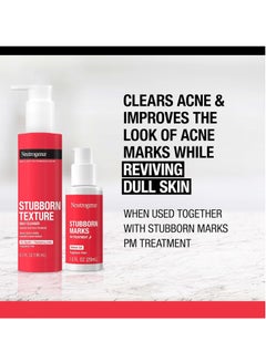 نيوتروجينا Stubborn Texture Daily Acne Facial Cleanser, Salicylic Acid Face Wash + Glycolic & Polyhydroxy Acids, Fragrance-Free, 6.3 fl. Oz 186 mlml  - Image 2