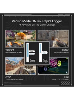 REDRAGON Redragon K617 Magnetic Switch Rapid Trigger Gaming Keyboard, 60% Wired Mechanical Keyboard w/ 8k Hz Polling Rate(0.1ms), Hyper-Fast 0.2mm Actuation Custom Switch Adjustable via Software, Misty Grey  - Image 5