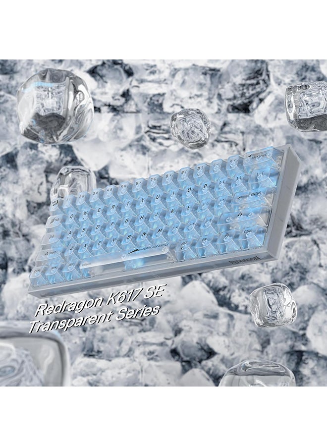 REDRAGON Redragon K617 SE 60% Wired RGB Gaming Keyboard, 61 Keys Compact Full-Transparent Mechanical Keyboard w/Translucent Board, Custom Linear Switch, Pro Driver/Software Supported  - Image 3