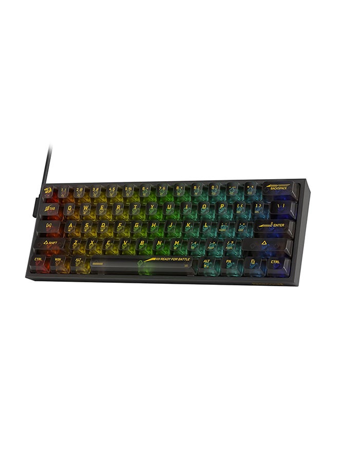 REDRAGON Redragon K617 SE 60% Wired RGB Gaming Keyboard, 61 Keys Compact Full-Transparent Mechanical Keyboard w/Translucent Board, Custom Linear Switch, Pro Driver/Software Supported  - Image 1
