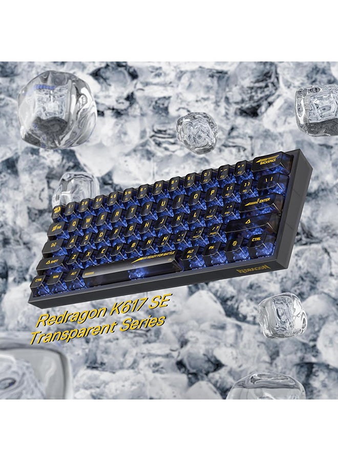 REDRAGON Redragon K617 SE 60% Wired RGB Gaming Keyboard, 61 Keys Compact Full-Transparent Mechanical Keyboard w/Translucent Board, Custom Linear Switch, Pro Driver/Software Supported  - Image 4