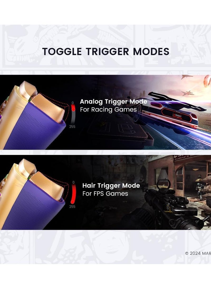 Galileo G8 Plus Thanos Edition Bluetooth Mobile Game Controller for Switch & iOS & Android & Tablets, Wireless Gamepad with Hall Effect Joysticks/Hall Trigger, Play Minecraft, Genshin Impact, Call of Duty Mobile