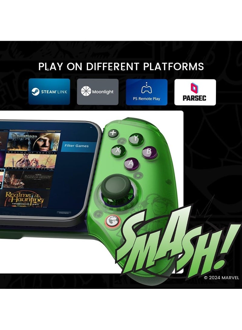 GameSir Galileo G8 Plus HULK Edition Bluetooth Mobile Game Controller for Switch & iOS & Android & Tablets, Wireless Gamepad with Hall Effect Joysticks/Hall Trigger, Play Minecraft, Genshin Impact, Call of Duty Mobile  - Image 2