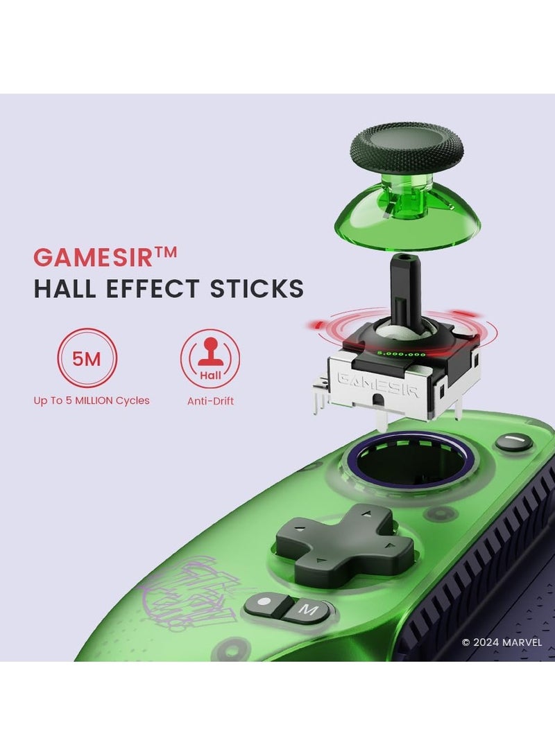 GameSir Galileo G8 Plus HULK Edition Bluetooth Mobile Game Controller for Switch & iOS & Android & Tablets, Wireless Gamepad with Hall Effect Joysticks/Hall Trigger, Play Minecraft, Genshin Impact, Call of Duty Mobile  - Image 3