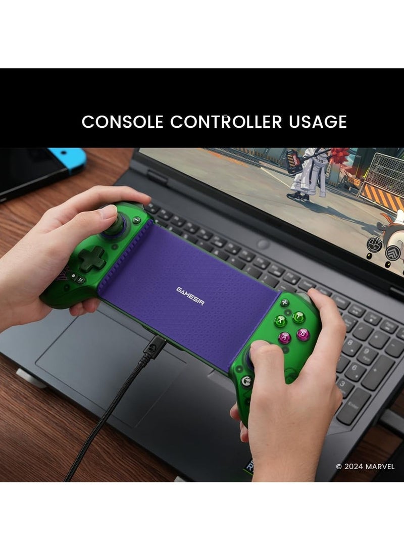 GameSir Galileo G8 Plus HULK Edition Bluetooth Mobile Game Controller for Switch & iOS & Android & Tablets, Wireless Gamepad with Hall Effect Joysticks/Hall Trigger, Play Minecraft, Genshin Impact, Call of Duty Mobile  - Image 4