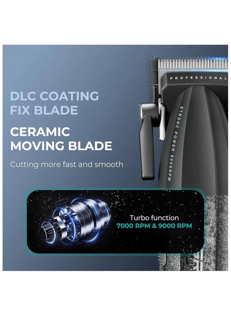 في جي آر طقم حلاقة احترافي جديد V-640 شفرات احترافية بطارية ليثيوم وقت العمل 250 دقيقة شاشة LED هيكل معدني مناسب لصالونات الحلاقة - Image 3