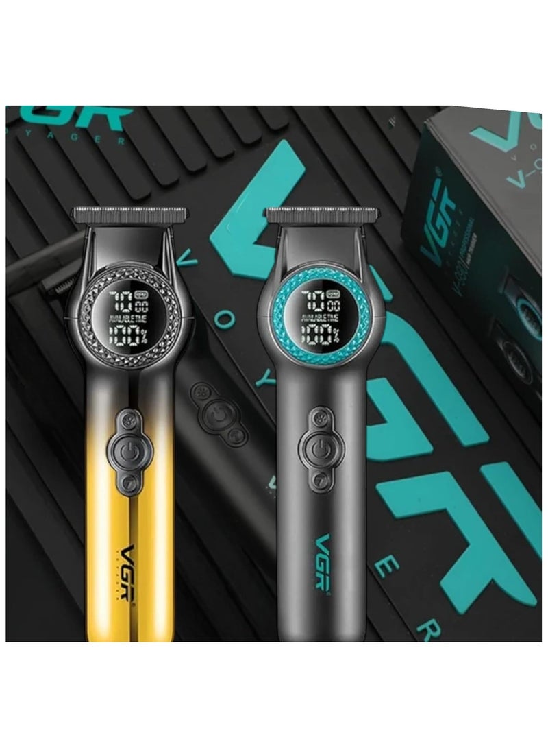 في جي آر V-990 ماكينة حلاقة شعر احترافية 8000 دورة في الدقيقة بسرعتين، شفرة سيراميك، شاشة رقمية، بطارية ليثيوم 2000 مللي أمبير، سلكية/لاسلكية، شحن USB Type-C - Image 3