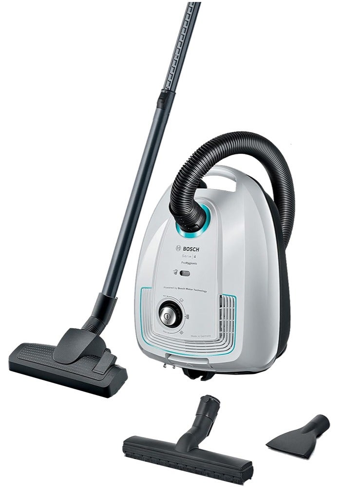 بوش Series 4 ProHygienic Vacuum Cleaner, 2200 Watt, 4 Litre, ULPA Filter, Germany, 4 L 2200 W BGL38WHYG White  - Image 1