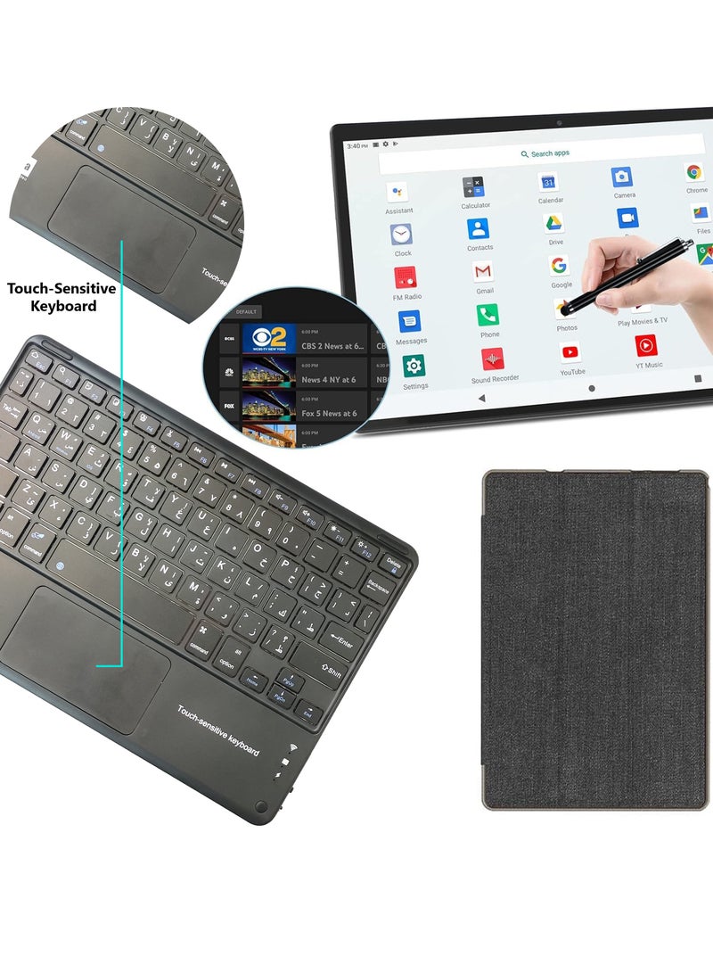 سي آيديا CM10500 Plus 10.5-Inch Smart Kids Tablet Dual SIM 8GB RAM + 1TB ROM  Android Tablet with Wireless Touch-Sensitive Keyboard & Cover- Black  - Image 3