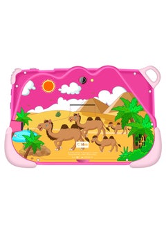 C idea 7-Inch Smart Tablet for Kids Wi-Fi Bluetooth GPS 6GB+128GB Android 12 Edge Proof Children Education Tab with Built-in Foldable Stand Dual Camera Game Tab Pink  - Image 2