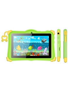 ATOUCH Kids Tablet Early Education Wi-Fi Android Tablet 7-inch Screen 6GB RAM 256GB ROM Portable Anti-drop Silicone Edge Built-in Stand Games and Zoom App Supported Green  - Image 3