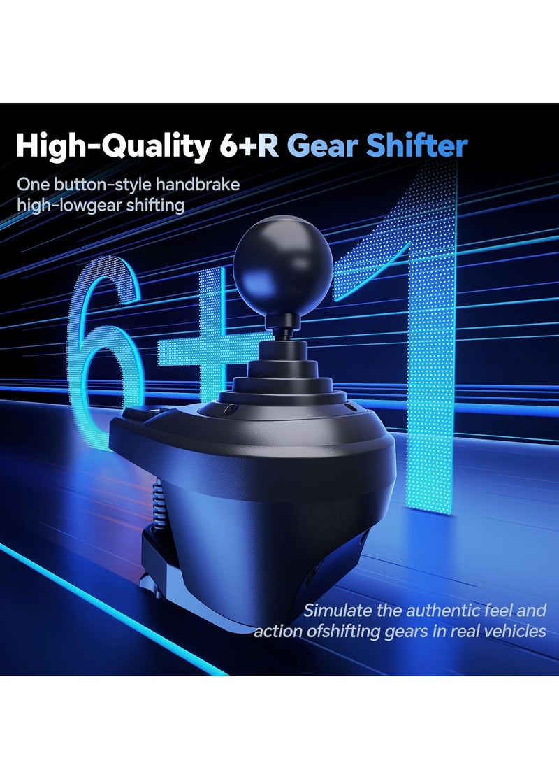 بي اكس ان - V9 GEN2 270°/900° Racing Steering Wheel Bundle with 3-Pedals & 6+R Gear Shifter, Multi-Platform Compatibility for PC, Xbox Series X/S, PS4, PS3, Switch – Dual Motor Vibration, Magnetic Encoder, Hall Effect Pedals & RGB Lights - Image 1