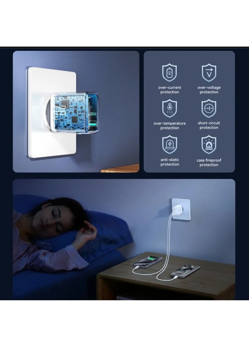 JOYROOM - PD 20W Fast Charger Type-C + USB-A Dual Port White - Image 1