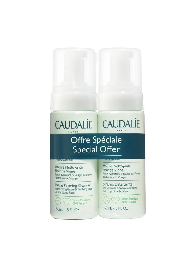 CAUDALIE Skincare Vinoclean Instant Foaming Cleanser Duo 150+150ml 