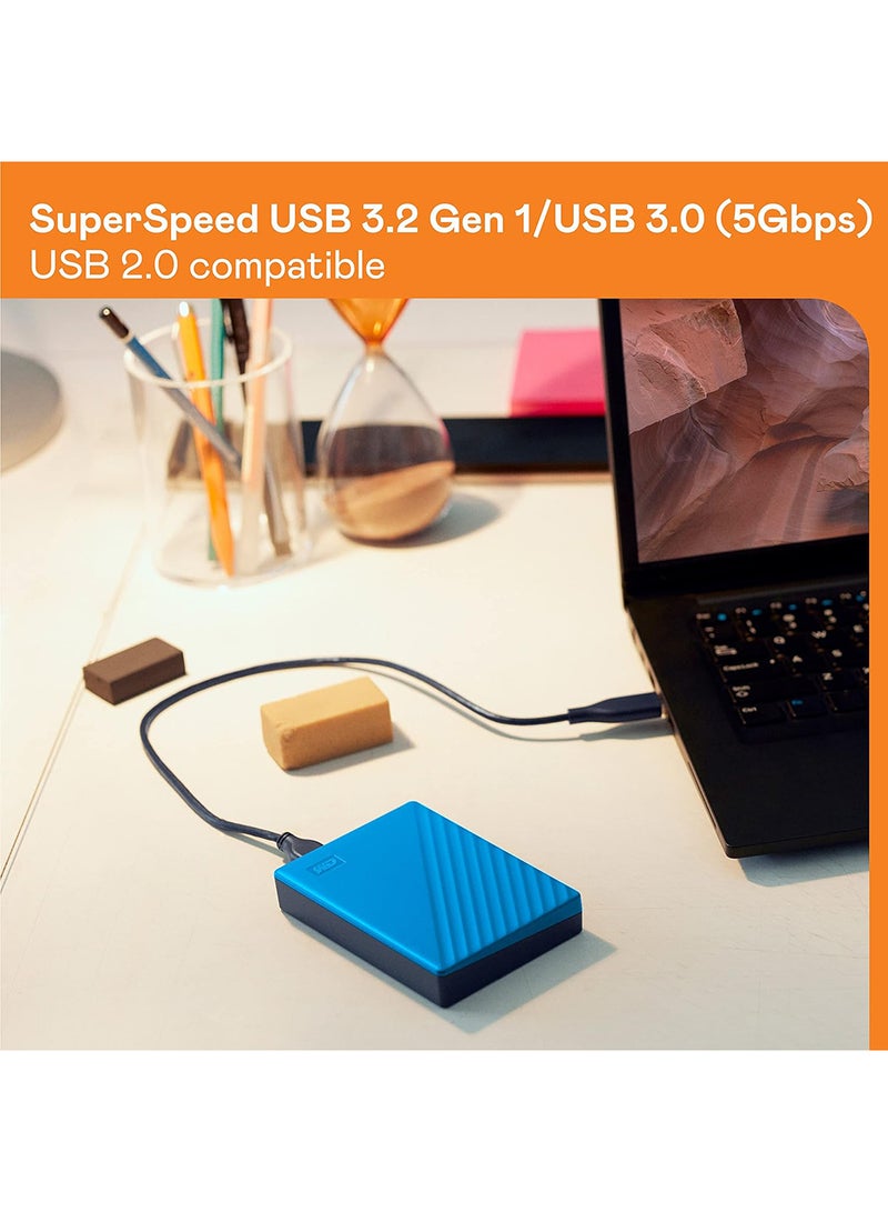 WD 6 Tb My Passport Portable Hdd Usb 3.0 With Software For Device Management,USB Type C Backup And Password Protection - Blue - Works With Pc, Xbox And PS4 WDBR9S0060BBL-WESN 6 TB  - Image 5